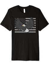 Freedom Patriotic American Bald Eagle Pride US Flag Eagle Premium T-Shirt 180G 100% Cotton Printed Round Neck Short-Sleeve T-Shirt, Gifts for Men Dad Husband Grandpa, S-XXXL, Black