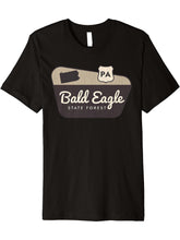 Bald Eagle State Forest Pennsylvania Welcome Sign Trip Premium T-Shirt 180G 100% Cotton Printed Round Neck Short-Sleeve T-Shirt, Gifts for Men Dad Husband Grandpa, S-XXXL, Black