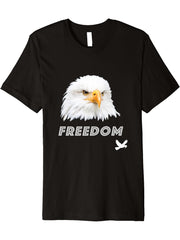 Bald Eagle Premium T-Shirt 180G 100% Cotton Printed Round Neck Short-Sleeve T-Shirt, Gifts for Men Dad Husband Grandpa, S-XXXL, Black