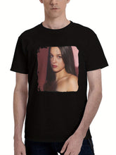2023 Olivia Rodrigo Billboard Women In Music Portraits 180G 100% Cotton Printed Round Neck Short-Sleeve T-Shirt, Christmas Gifts for Men Dad Husband Grandpa, S-XXXL, Black