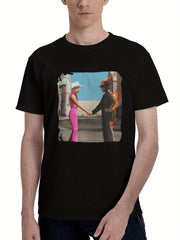 Babrie X Oppenheimer 180G 100% Cotton Printed Round Neck Short-Sleeve T-Shirt, Christmas Gifts for Men Dad Husband Grandpa, S-XXXL, Black