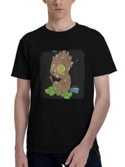 Baby Groot High Minimal 180G 100% Cotton Printed Round Neck Short-Sleeve T-Shirt, Christmas Gifts for Men Dad Husband Grandpa, S-XXXL, Black