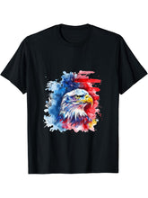 4th Of July Bald Eagle America American Flag USA Patriotic T-Shirt 180G 100% Cotton Printed Round Neck Short-Sleeve T-Shirt, Gifts for Men Dad Husband Grandpa, S-XXXL, Black