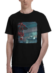 2023 Spiderman 2 Ps5 8u 180G 100% Cotton Printed Round Neck Short-Sleeve T-Shirt, Christmas Gifts for Men Dad Husband Grandpa, S-XXXL, Black