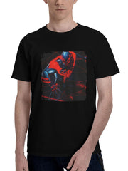 2023 Spiderman 2099 180G 100% Cotton Printed Round Neck Short-Sleeve T-Shirt, Christmas Gifts for Men Dad Husband Grandpa, S-XXXL, Black