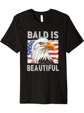 Bald Eagle Bald Is Beautiful Premium T-Shirt 180G 100% Cotton Printed Round Neck Short-Sleeve T-Shirt, Gifts for Men Dad Husband Grandpa, S-XXXL, Black