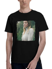 2023 Sydney Sweeney Brian Brose Photoshoot 180G 100% Cotton Printed Round Neck Short-Sleeve T-Shirt, Christmas Gifts for Men Dad Husband Grandpa, S-XXXL, Black