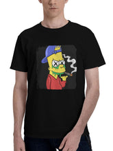 Bart Simpson Minimal 180G 100% Cotton Printed Round Neck Short-Sleeve T-Shirt, Christmas Gifts for Men Dad Husband Grandpa, S-XXXL, Black