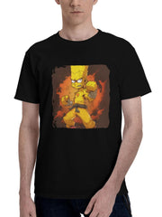 Bart Simpson Minimalist 180G 100% Cotton Printed Round Neck Short-Sleeve T-Shirt, Christmas Gifts for Men Dad Husband Grandpa, S-XXXL, Black