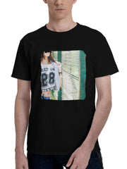 Basketball Girl 180G 100% Cotton Printed Round Neck Short-Sleeve T-Shirt, Christmas Gifts for Men Dad Husband Grandpa, S-XXXL, Black