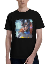 Batgirl Comic Fantasy Fanart 180G 100% Cotton Printed Round Neck Short-Sleeve T-Shirt, Christmas Gifts for Men Dad Husband Grandpa, S-XXXL, Black
