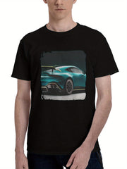 2024 Aston Martin Vantage Gt4 180G 100% Cotton Printed Round Neck Short-Sleeve T-Shirt, Christmas Gifts for Men Dad Husband Grandpa, S-XXXL, Black