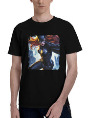 Batgirl Gotham Guardian 180G 100% Cotton Printed Round Neck Short-Sleeve T-Shirt, Christmas Gifts for Men Dad Husband Grandpa, S-XXXL, Black
