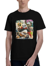 2024 Kung Fu Panda 4 Movie 180G 100% Cotton Printed Round Neck Short-Sleeve T-Shirt, Christmas Gifts for Men Dad Husband Grandpa, S-XXXL, Black