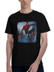 2024 Marvels Spider Man 2 180G 100% Cotton Printed Round Neck Short-Sleeve T-Shirt, Christmas Gifts for Men Dad Husband Grandpa, S-XXXL, Black
