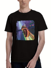 2024 Tower Of Fantasy 180G 100% Cotton Printed Round Neck Short-Sleeve T-Shirt, Christmas Gifts for Men Dad Husband Grandpa, S-XXXL, Black