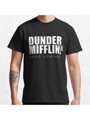 Dunder Mifflin, Inc. Classic T-Shirt 100% Cotton, Gifts for Men Dad Husband Grandpa, S-XXXL, Black