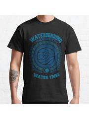 Avatar Waterbending - Katara university - Korra Water tribe - Avatar last airbender Classic T-Shirt 100% Cotton, Gifts for Men Dad Husband Grandpa, S-XXXL, Black