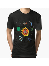 Hearthian Solar System Tri-blend T-Shirt 100% Cotton, Gifts for Men Dad Husband Grandpa, S-XXXL, Black