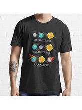 Solar Eclipse Lunar Eclipse Apocalypse Funny Joke Essential T-Shirt 100% Cotton, Gifts for Men Dad Husband Grandpa, S-XXXL, Black
