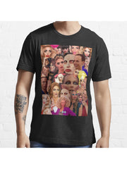 Alyssa Edwards Collage Essential T-Shirt 100% Cotton, Gifts for Men Dad Husband Grandpa, S-XXXL, Black