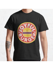 Joyful Burger Classic T-Shirt 100% Cotton, Gifts for Men Dad Husband Grandpa, S-XXXL, Black