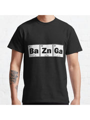 Bazinga Classic T-Shirt 100% Cotton, Gifts for Men Dad Husband Grandpa, S-XXXL, Black