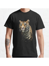 Tiger Classic T-Shirt 100% Cotton, Gifts for Men Dad Husband Grandpa, S-XXXL, Black