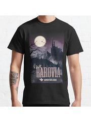 Visit Barovia Classic T-Shirt 100% Cotton, Gifts for Men Dad Husband Grandpa, S-XXXL, Black