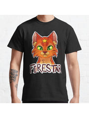 Firestar Warriors Headshot Classic T-Shirt 100% Cotton, Gifts for Men Dad Husband Grandpa, S-XXXL, Black