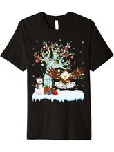 Bald Eagle Xmas Tree Lighting Santa Hat Bald Eagle Christmas Premium T-Shirt 180G 100% Cotton Printed Round Neck Short-Sleeve T-Shirt, Gifts for Men Dad Husband Grandpa, S-XXXL, Black