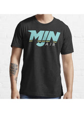 MJN Air Logo Essential T-Shirt 100% Cotton, Gifts for Men Dad Husband Grandpa, S-XXXL, Black