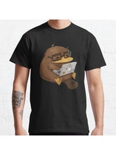 Nerdy Platypus Classic T-Shirt 100% Cotton, Gifts for Men Dad Husband Grandpa, S-XXXL, Black