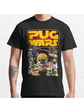 PUG WARS Classic T-Shirt 100% Cotton, Gifts for Men Dad Husband Grandpa, S-XXXL, Black