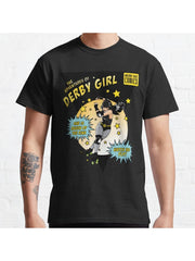 The Adventures of Derby Girl Classic T-Shirt 100% Cotton, Gifts for Men Dad Husband Grandpa, S-XXXL, Black