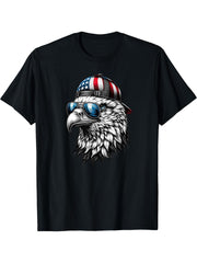 Cool Funny American Bald Eagle Inauguration Day men & women T-Shirt 180G 100% Cotton Printed Round Neck Short-Sleeve T-Shirt, Gifts for Men Dad Husband Grandpa, S-XXXL, Black
