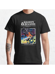 Airships & Summons Classic T-Shirt 100% Cotton, Gifts for Men Dad Husband Grandpa, S-XXXL, Black