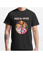 The Muppets Pigs In Space Soft Fitted 301 Classic T-Shirt 100% Cotton, Gifts for Men Dad Husband Grandpa, S-XXXL, Black