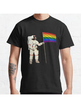 Moon Landing Pride Classic T-Shirt 100% Cotton, Gifts for Men Dad Husband Grandpa, S-XXXL, Black
