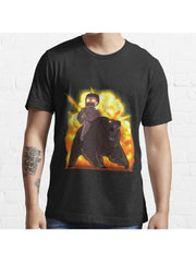 Teddy Roosevelt Essential T-Shirt 100% Cotton, Gifts for Men Dad Husband Grandpa, S-XXXL, Black