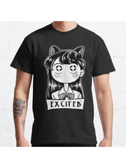 Miss Komi Excited Classic T-Shirt 100% Cotton, Gifts for Men Dad Husband Grandpa, S-XXXL, Black