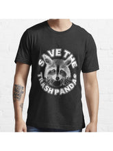Save the Trash Pandas Raccoon Animal T-shirt Essential T-Shirt 100% Cotton, Gifts for Men Dad Husband Grandpa, S-XXXL, Black