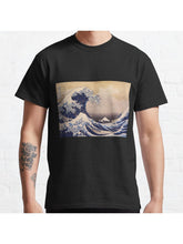 The Great Wave off Kanagawa by Katsushika Hokusai (c 1830-1833) Classic T-Shirt 100% Cotton, Gifts for Men Dad Husband Grandpa, S-XXXL, Black