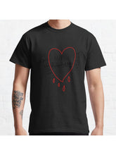 Mitch Rowland She Solo Bleeding Heart Classic T-Shirt 100% Cotton, Gifts for Men Dad Husband Grandpa, S-XXXL, Black