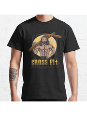 Jesus CrossFit Classic T-Shirt 100% Cotton, Gifts for Men Dad Husband Grandpa, S-XXXL, Black