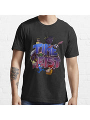 Time Heist Essential T-Shirt 100% Cotton, Gifts for Men Dad Husband Grandpa, S-XXXL, Black