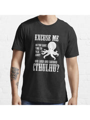 Our Lord And Saviour Cthulhu Essential T-Shirt 100% Cotton, Gifts for Men Dad Husband Grandpa, S-XXXL, Black