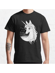 The Last Unicorn Classic T-Shirt 100% Cotton, Gifts for Men Dad Husband Grandpa, S-XXXL, Black