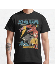 Dino Sentai Classic T-Shirt 100% Cotton, Gifts for Men Dad Husband Grandpa, S-XXXL, Black