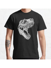 T-rex skull Classic T-Shirt 100% Cotton, Gifts for Men Dad Husband Grandpa, S-XXXL, Black